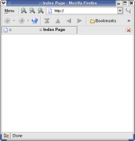 Browser window showing a blank page